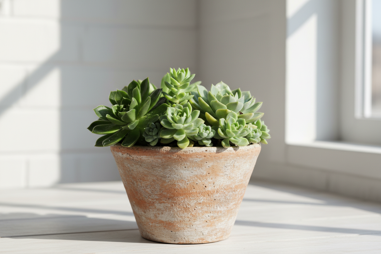 fresh and beautiful succulent pot